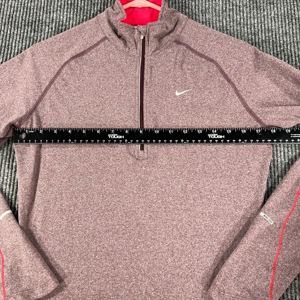 Nike Womens Shirt 1/4 Zip Pullover Medium Purple Long Sleeve Dri-Fit Activewear